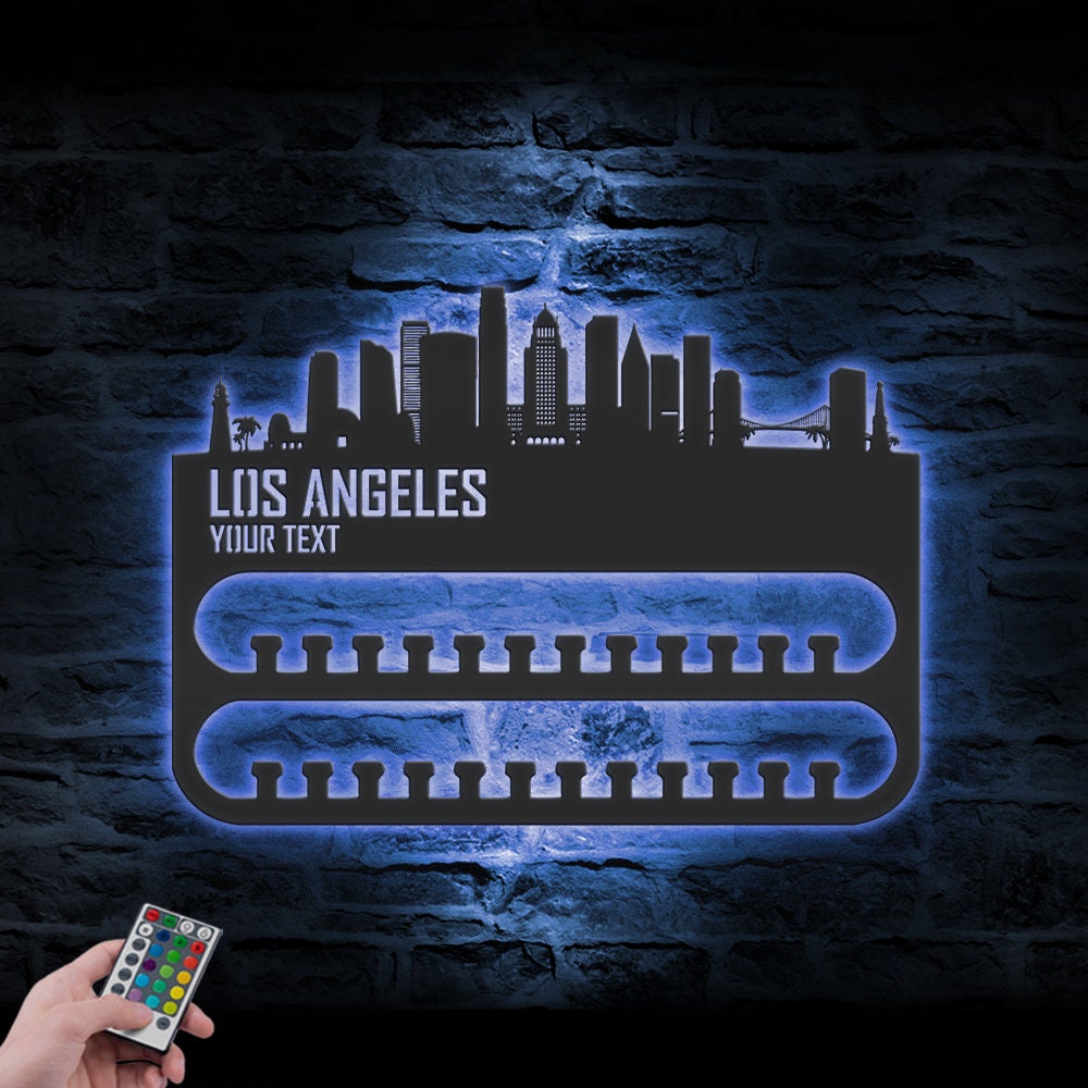 Custom-Los-Angeles-Skyline-Sport-Medal-Hanger-With-Led-Light_7