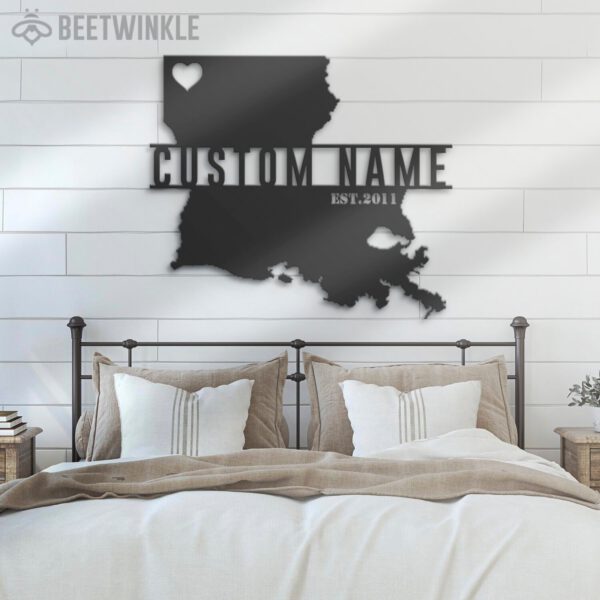 Custom-Louisiana-Map-Metal-Wall-Art-LED-Light-7