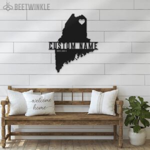 Custom-Maine-Map-Metal-Wall-Art-LED-Light-2