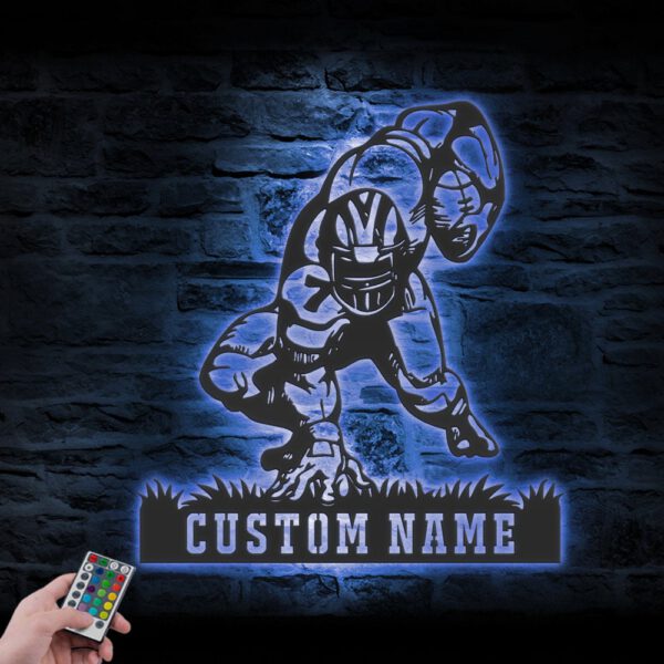 Custom-Man-American-Football-Metal-Wall-Art-LED-Light