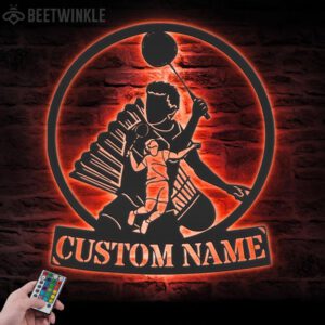 Custom-Man-Badminton-Metal-Wall-Art-LED-Light-2