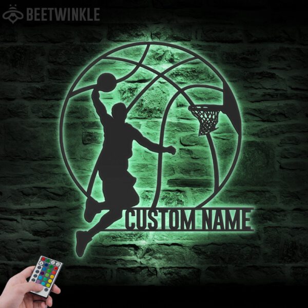 Custom-Man-Basketball-Metal-Wall-Art-LED-Light-7