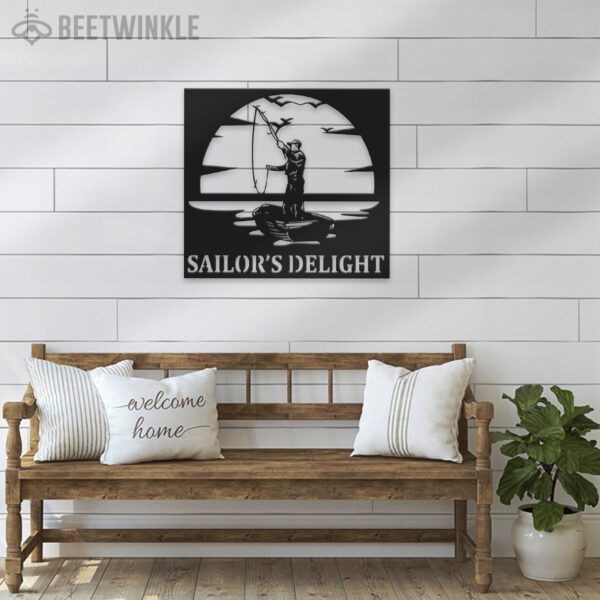 Custom-Man-Fishing-Sunset-Scene-Metal-Wall-Art-LED-Light-7