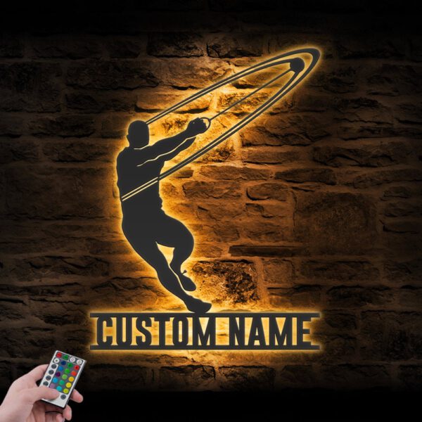 Custom-Man-Hammer-Thrower-Metal-Wall-Art-LED-Light-5