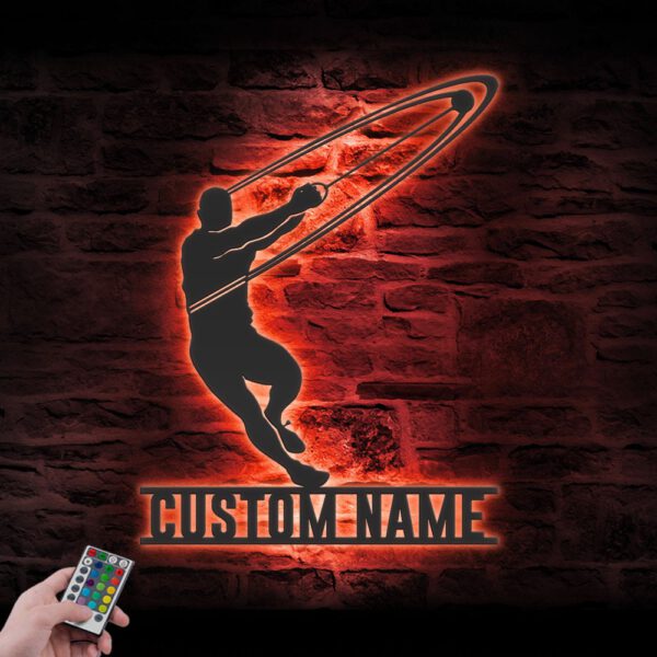 Custom-Man-Hammer-Thrower-Metal-Wall-Art-LED-Light-6