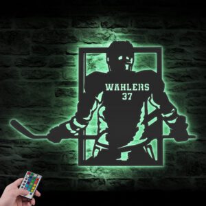 Custom-Man-Ice-Hockey-Metal-Wall-Art-LED-Light-2-1