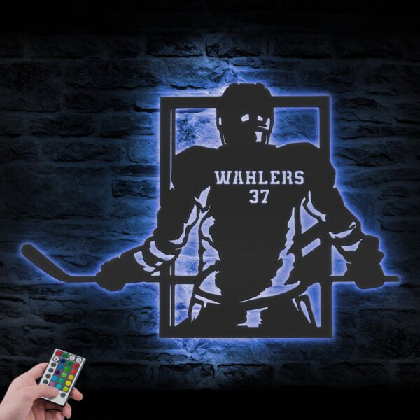 Custom-Man-Ice-Hockey-Metal-Wall-Art-LED-Light-3-1