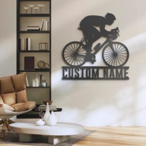 Custom-Man-Road-Bike-Racing-Metal-Wall-Art-LED-Light-3