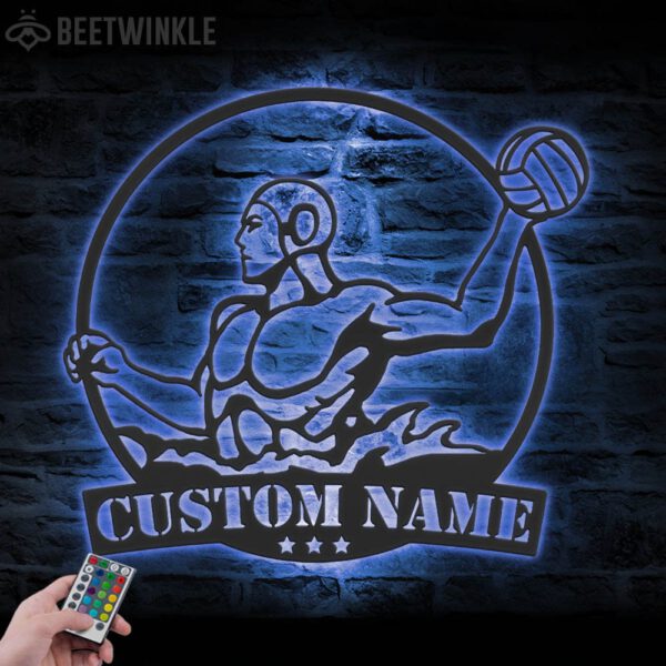 Custom-Man-Water-Polo-Player-Metal-Wall-Art-LED-Light-5