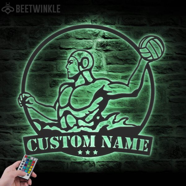 Custom-Man-Water-Polo-Player-Metal-Wall-Art-LED-Light-6