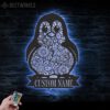 Custom-Mandala-Penguin-Metal-Wall-Art-LED-Light-2