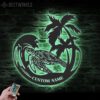 Custom-Mandala-Sea-Turtle-Palm-Tree-Metal-Wall-Art-LED-Light-4