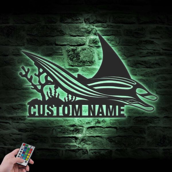 Custom-Manta-Ray-Metal-Wall-Art-LED-Light-2