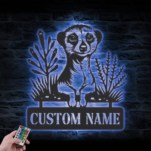 Custom-Meerkat-Metal-Wall-Art-LED-Light-8