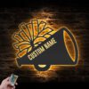 Custom-Megaphone-With-Pom-Pom-Cheerleading-Metal-Wall-Art-LED-Light