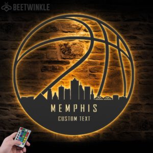 Custom-Memphis-Skyline-Basketball-Metal-Wall-Art-LED-Light-2