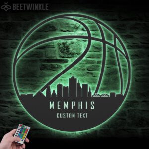 Custom-Memphis-Skyline-Basketball-Metal-Wall-Art-LED-Light-3