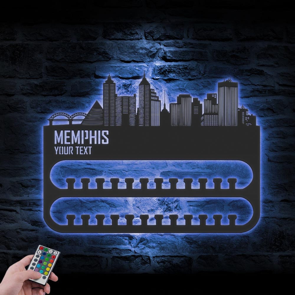 Custom-Memphis-Skyline-Sport-Medal-Hanger-With-Led-Light_1