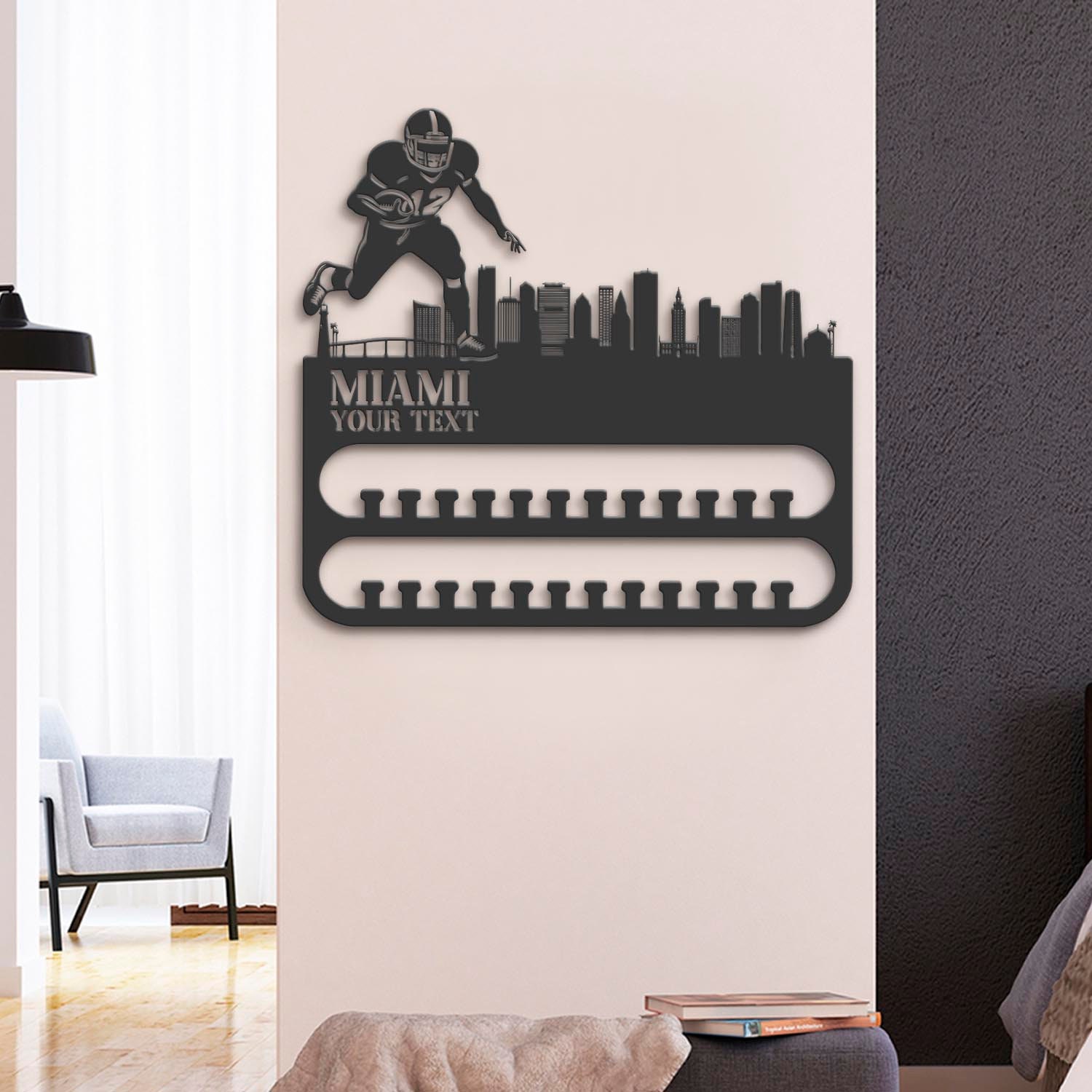 Custom-Miami-Skyline-American-Football-Medal-Hanger-With-Led-Light_2