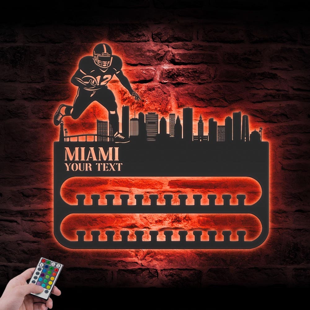 Custom-Miami-Skyline-American-Football-Medal-Hanger-With-Led-Light_3