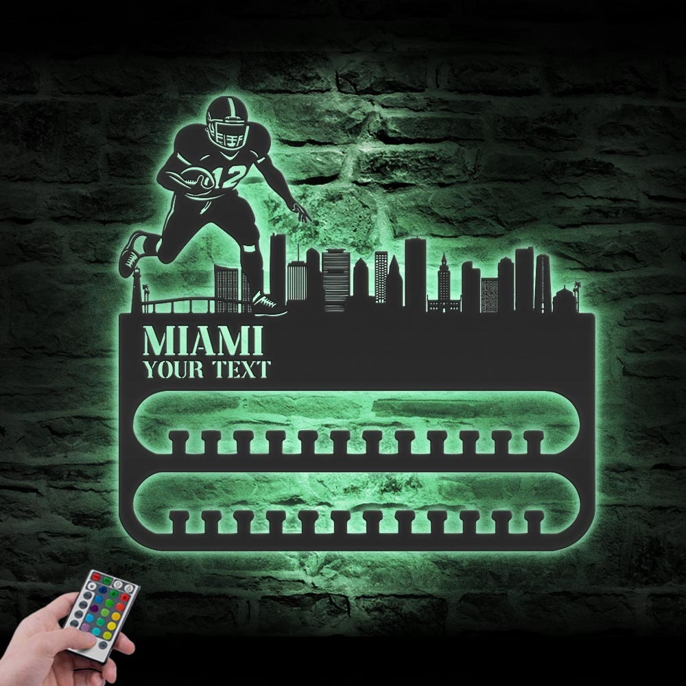 Custom-Miami-Skyline-American-Football-Medal-Hanger-With-Led-Light_4