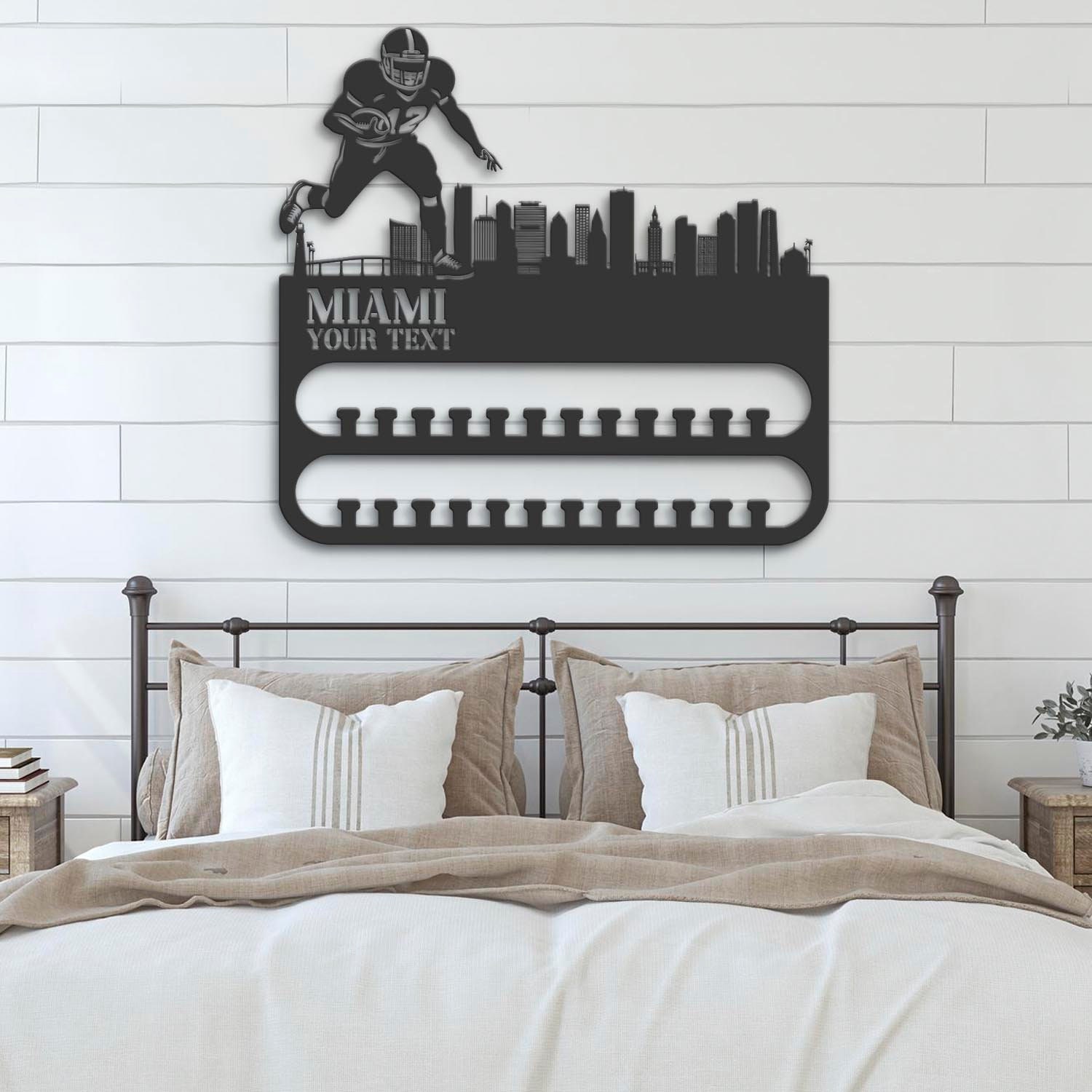 Custom-Miami-Skyline-American-Football-Medal-Hanger-With-Led-Light_7