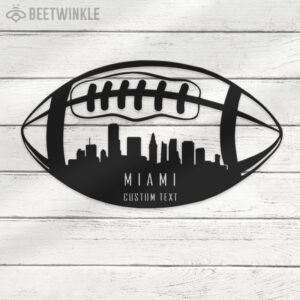 Custom-Miami-Skyline-American-Football-Metal-Wall-Art-LED-Light-2