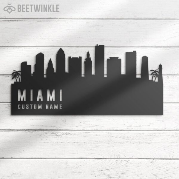 Custom-Miami-Skyline-Metal-Wall-Art-LED-Light-4