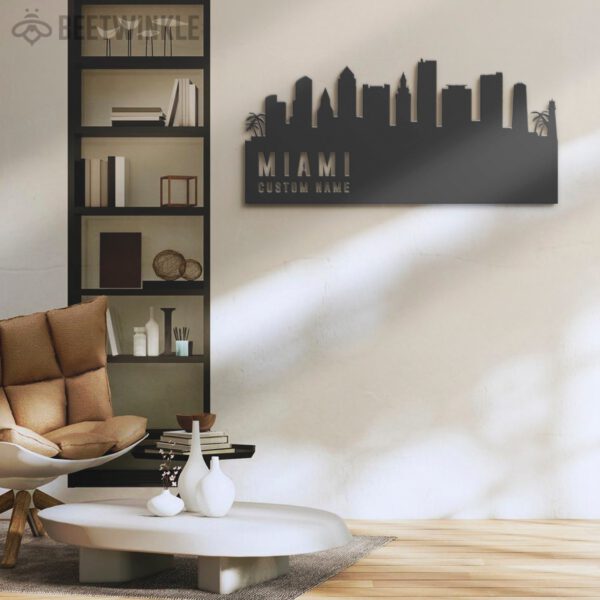 Custom-Miami-Skyline-Metal-Wall-Art-LED-Light-7