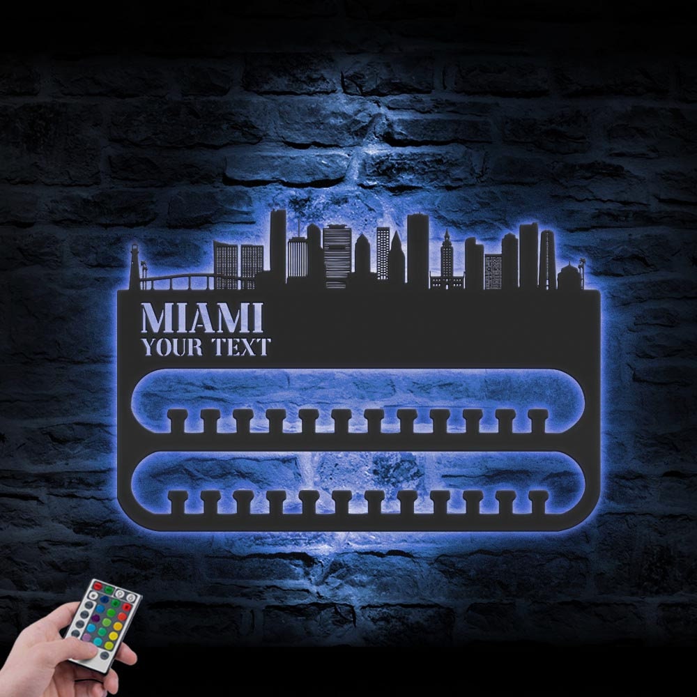 Custom-Miami-Skyline-Sport-Medal-Hanger-With-Led-Light_3