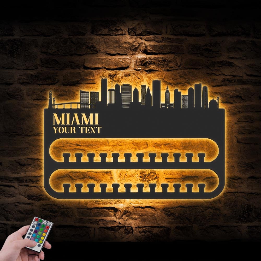 Custom-Miami-Skyline-Sport-Medal-Hanger-With-Led-Light_7