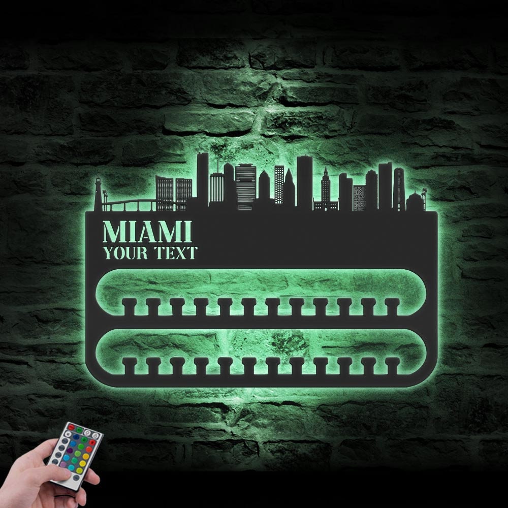 Custom-Miami-Skyline-Sport-Medal-Hanger-With-Led-Light_8