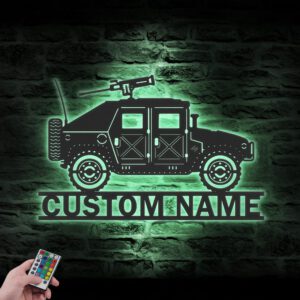 Custom-Military-Truck-Metal-Wall-Art-LED-Light-2