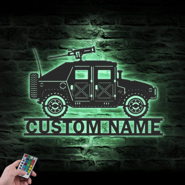 Custom-Military-Truck-Metal-Wall-Art-LED-Light-2