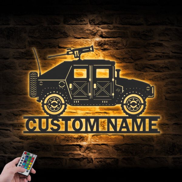 Custom-Military-Truck-Metal-Wall-Art-LED-Light-3