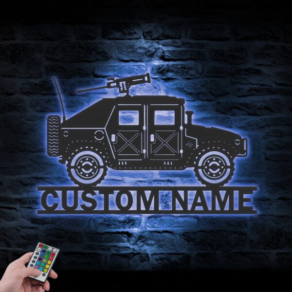 Custom-Military-Truck-Metal-Wall-Art-LED-Light-4