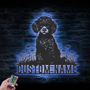 Custom-Miniature-Poodle-Metal-Wall-Art-LED-Light_1