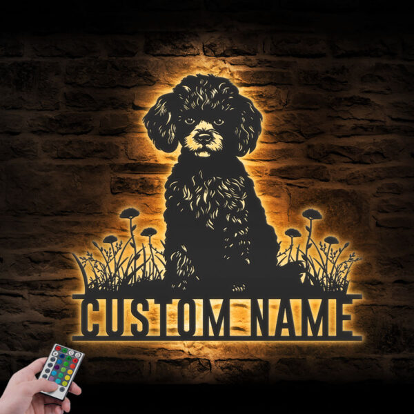 Custom-Miniature-Poodle-Metal-Wall-Art-LED-Light_7