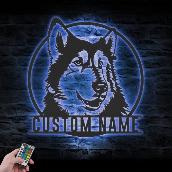 Custom-Mix-Malamute-GSD-German-Shepherd-Metal-Wall-Art-LED-Light_3