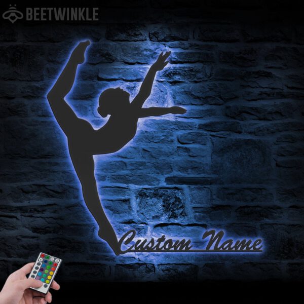 Custom-Modern-Dance-Metal-Wall-Art-LED-Light-1