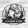 Custom-Mom-And-Child-Beaver-Metal-Wall-Art-LED-Light-4