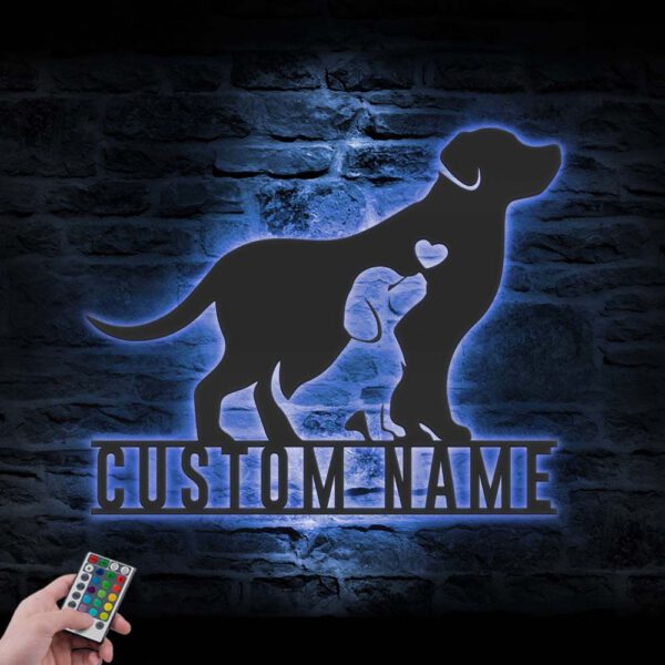 Custom-Mom-Baby-Father-Dog-Metal-Wall-Art-LED-Light-2