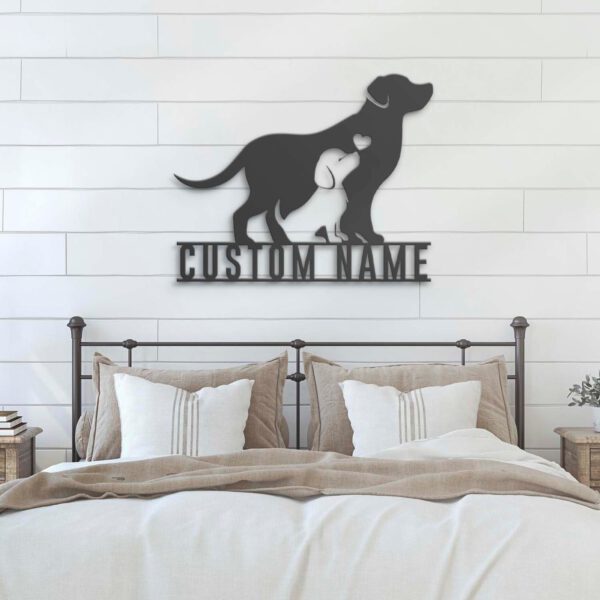 Custom-Mom-Baby-Father-Dog-Metal-Wall-Art-LED-Light-6