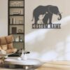 Custom-Mom-Baby-Father-Elephant-Metal-Wall-Art-LED-Light-4