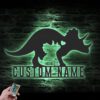 Custom-Mom-Baby-Father-Triceratops-Dinosaur-Metal-Wall-Art-LED-Light-8