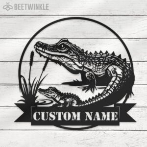 Custom-Mom-Child-Alligator-Metal-Wall-Art-LED-Light-2