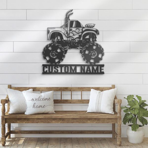 Custom-Monster-Truck-Driver-Metal-Wall-Art-LED-Light-4