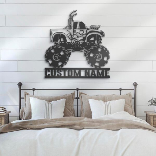 Custom-Monster-Truck-Driver-Metal-Wall-Art-LED-Light-6