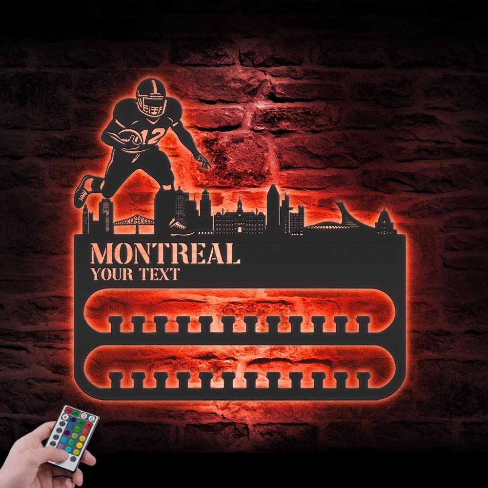 Custom-Montreal-Skyline-American-Football-Medal-Hanger-With-Led-Light_2