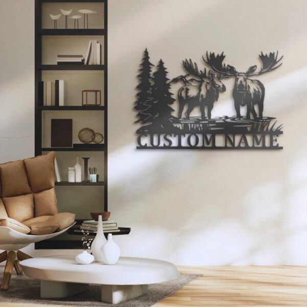 Custom-Moose-Huting-Metal-Wall-Art-LED-Light-3-2